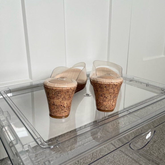 NWOB Transparent Clear Cork Wedges (2.5”) Size 40 8.5 - Picture 4 of 7